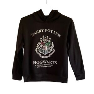 Harry Potter Hogwarts Crest Sweatshirt Black Hoodie‎ M